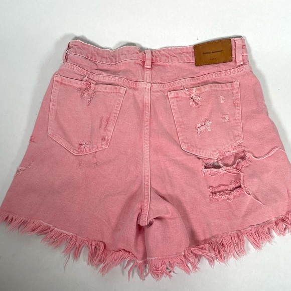 Zara Trafaluc Pink Demin Shorts Size 10 - Picture 4 of 5